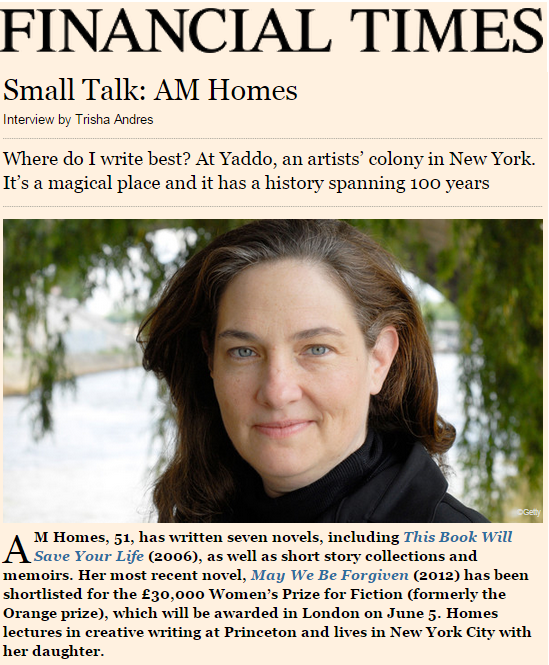 Small Talk: AM Homes
