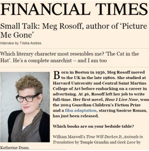 Small Talk: Meg Rosoff, Author of ‘Picture Me Gone’