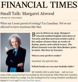 Small Talk: Margaret Atwood