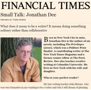 Small Talk: Jonathan Dee