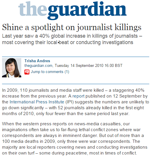 Shine a Spotlight on Journalist Killings