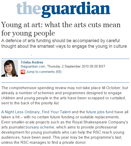 Young at Art: What the Arts Cuts Mean for Young People