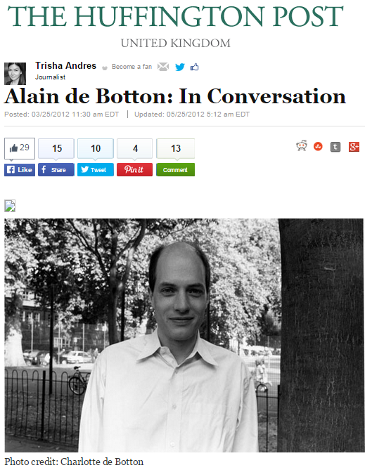 Alain de Botton: In Conversation