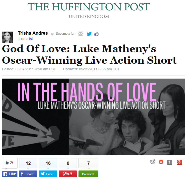 God Of Love: Luke Matheny's Oscar-Winning Live Action Short
