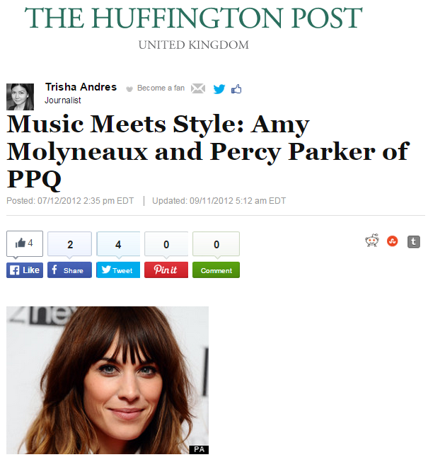 Music Meets Style: Amy Molyneaux and Percy Parker of PPQ