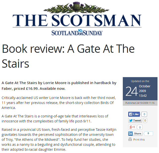 Book Review: A Gate At The Stairs